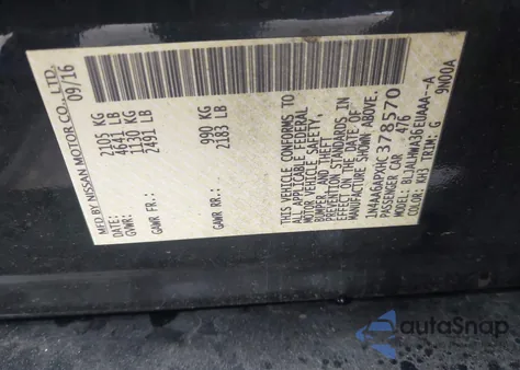 2017 Nissan Maxima 3.5 Platinum из США, поврежденный, VIN 1N4AA6APXHC378570